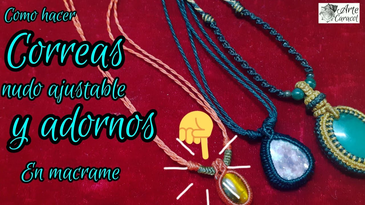 como hacer correas con nudo ajustable y adorno  con hilo|tutorial macramé|DIY