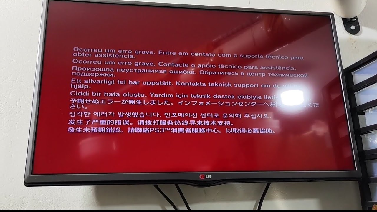 PS3 com defeito tela vermelha