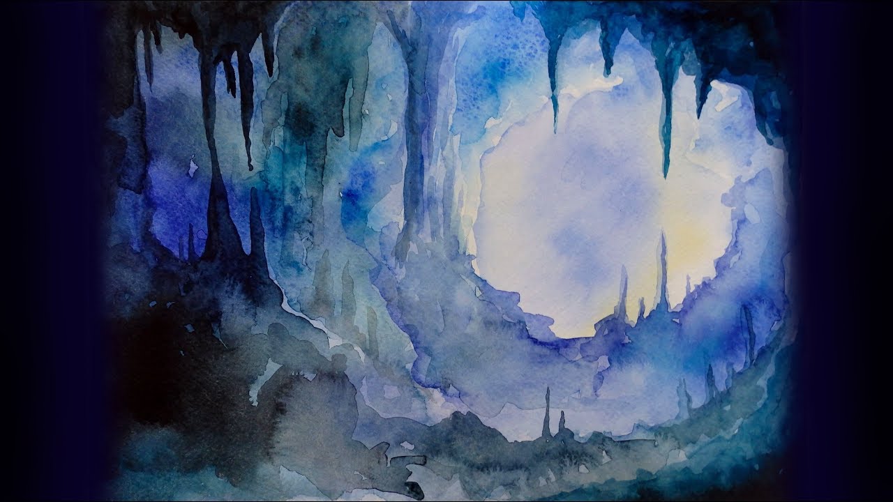 РИСУЕМ ГОРНЫЕ ПЕЩЕРЫ (АКВАРЕЛЬ)