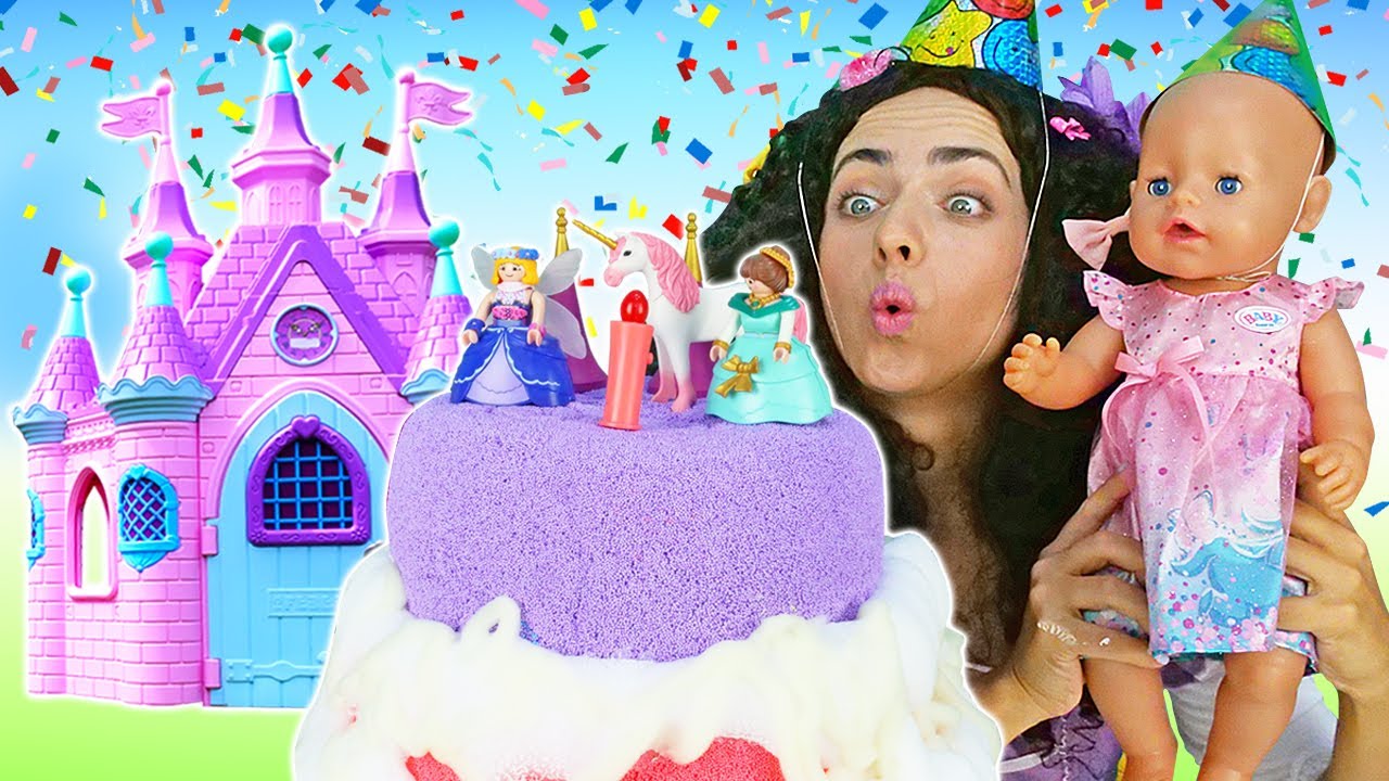 Princesses pretend play cooking toy food for baby born doll & Baby Annabell doll kids videos.