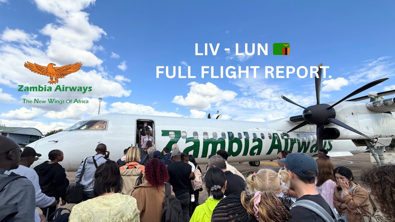 ZAMBIA AIRWAYS BOMBARDIER DASH 8 - 400 LIVINGSTONE-LUSAKA [FULL TRIP REPORT]