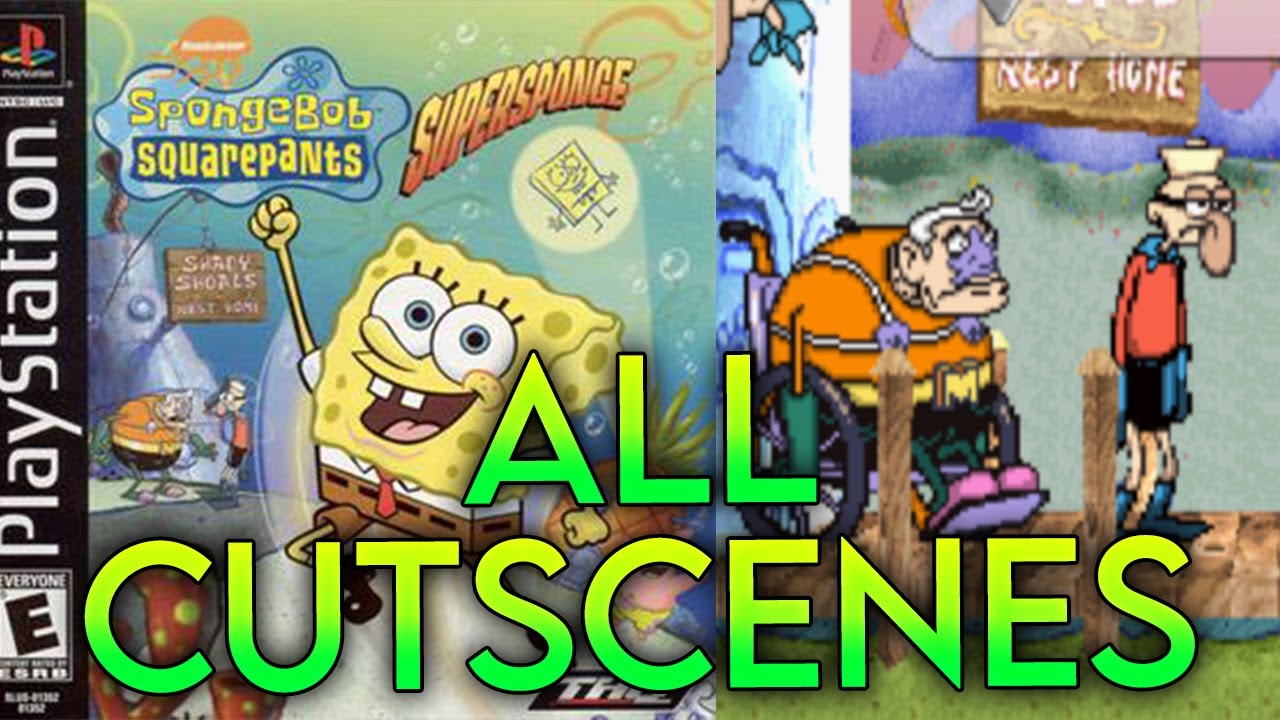 SpongeBob: SuperSponge - All Cutscenes GAME MOVIE (PS1)