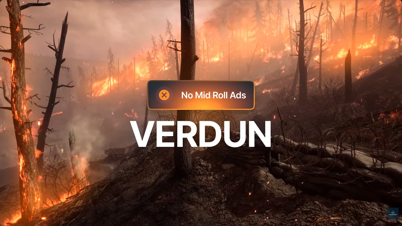 Battlefield War Ambience, distant gunfire battles, artillery bomb explosions, for relaxing, sleeping