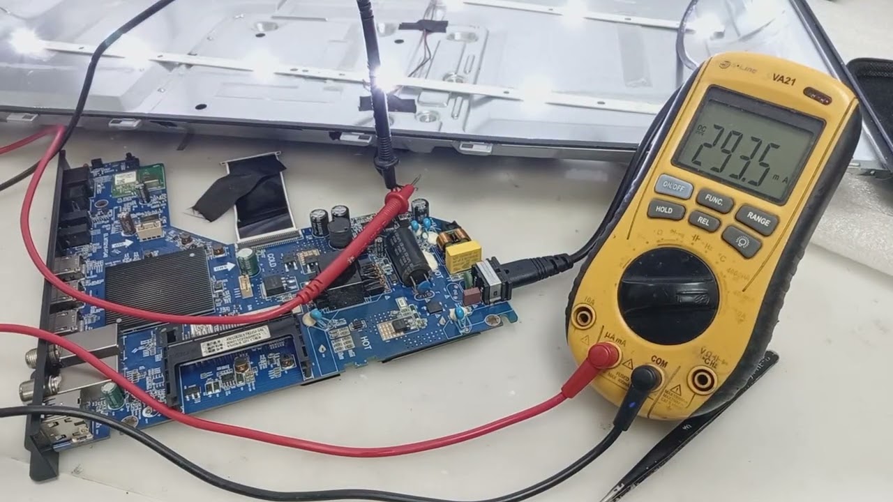 ремонт телевизора с вклеенной матрицей acesstyle H32EY1500B, ремонт подсветки