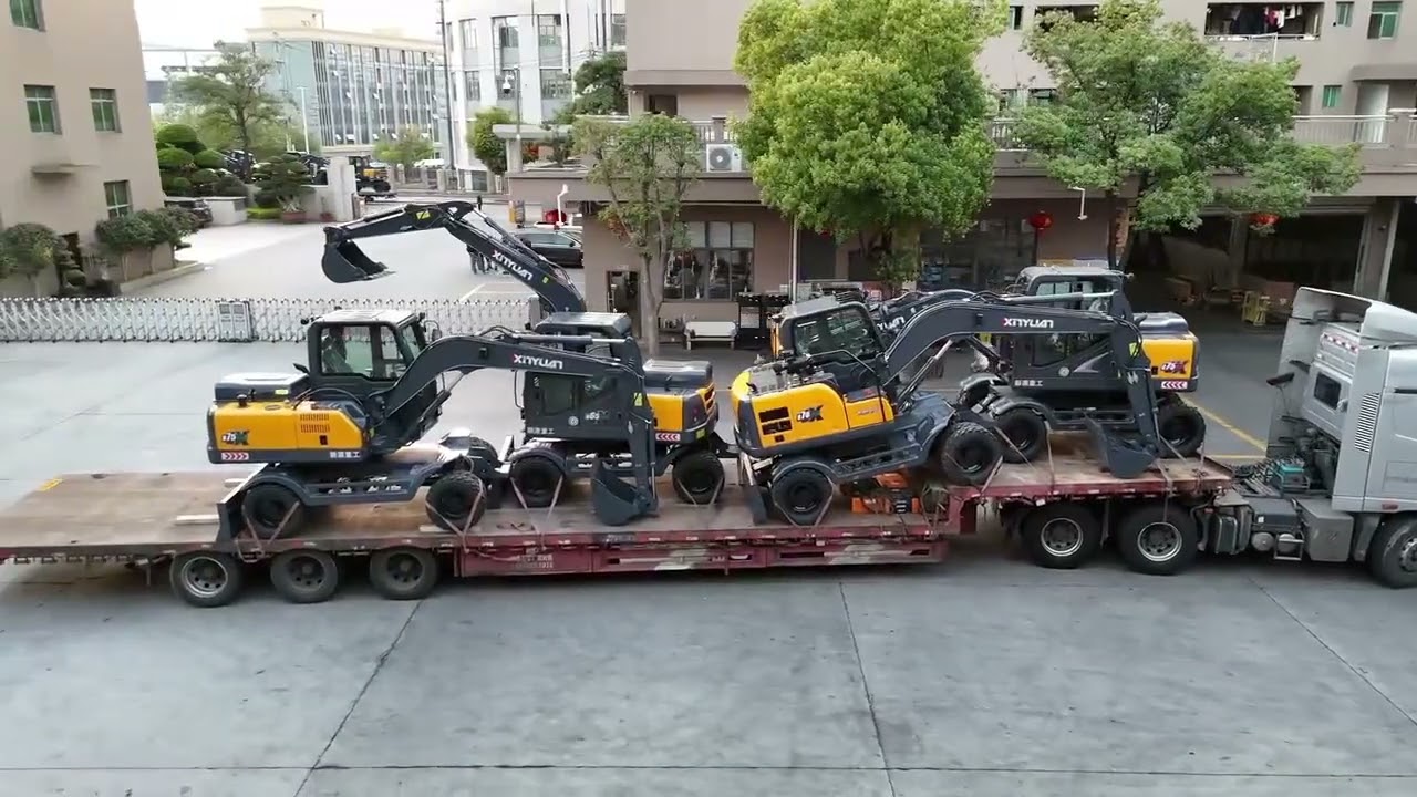 XINYUAN Wheeled ExcavatorFactory delivery site from different angles #xinyuan #machinery #excavator