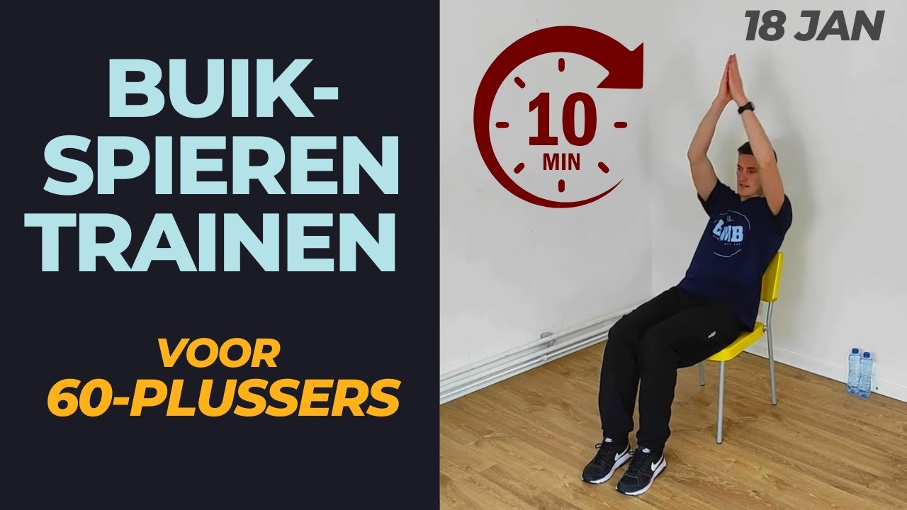 Buikspieren trainen kan ook zonder op de grond te liggen! 10 min toegankelijke oefeningen.