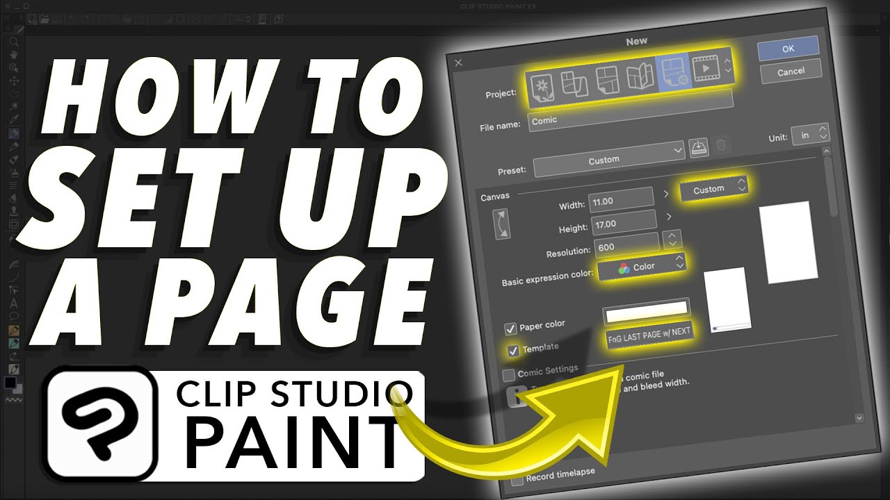 Как настроить страницу в Clip Studio Paint — художник цифровых комиксов