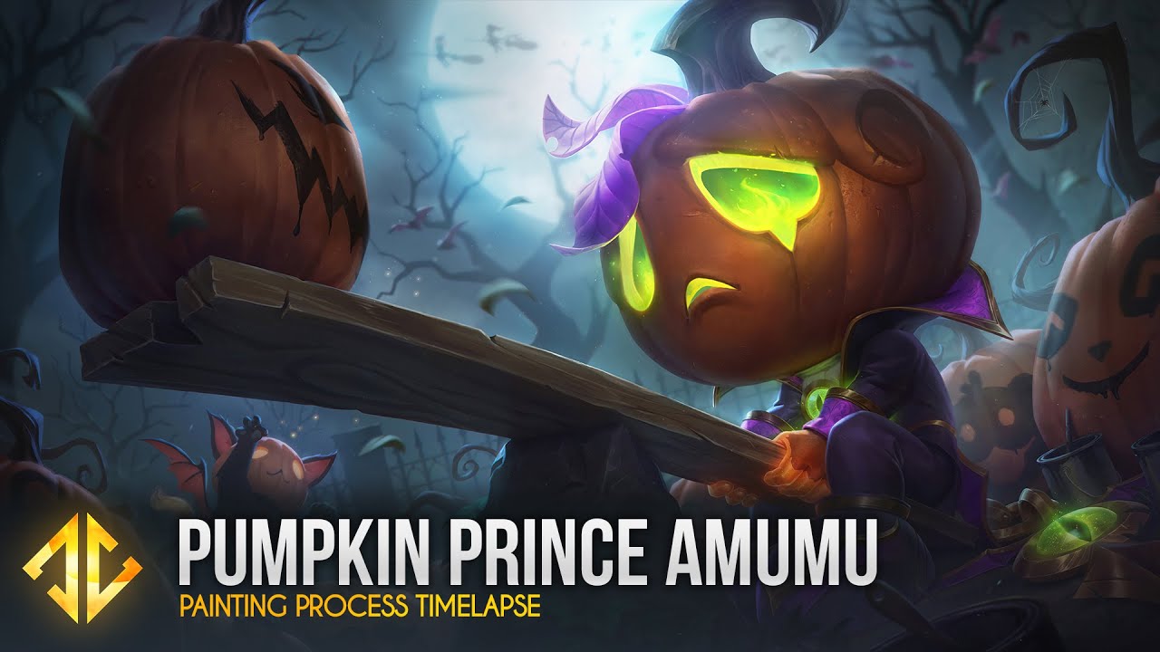 Pumpkin Prince Amumu - League of Legends Painting Process Timelapse