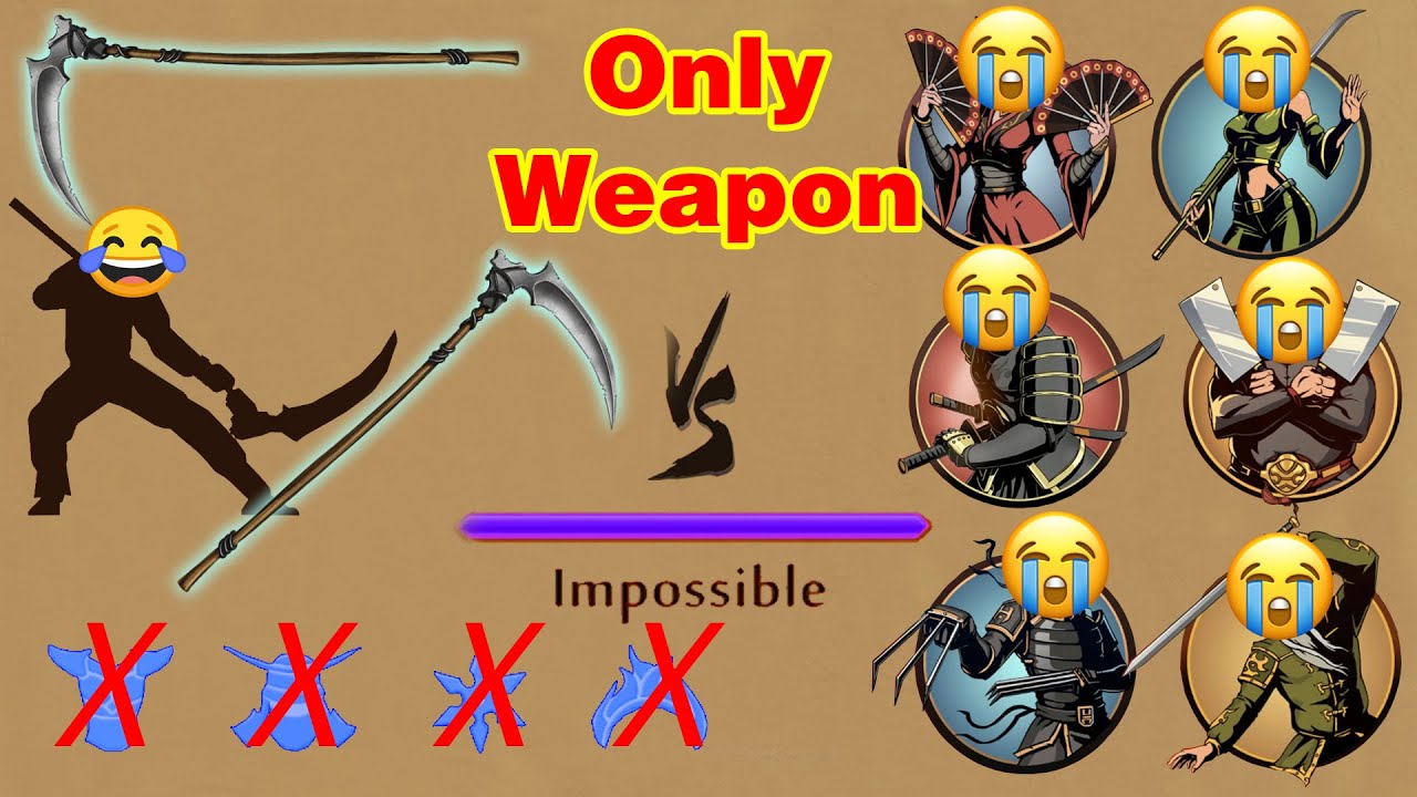 Shadow Fight 2 || Only Grim Scythe vs BOSSES 「iOS/Android Gameplay」