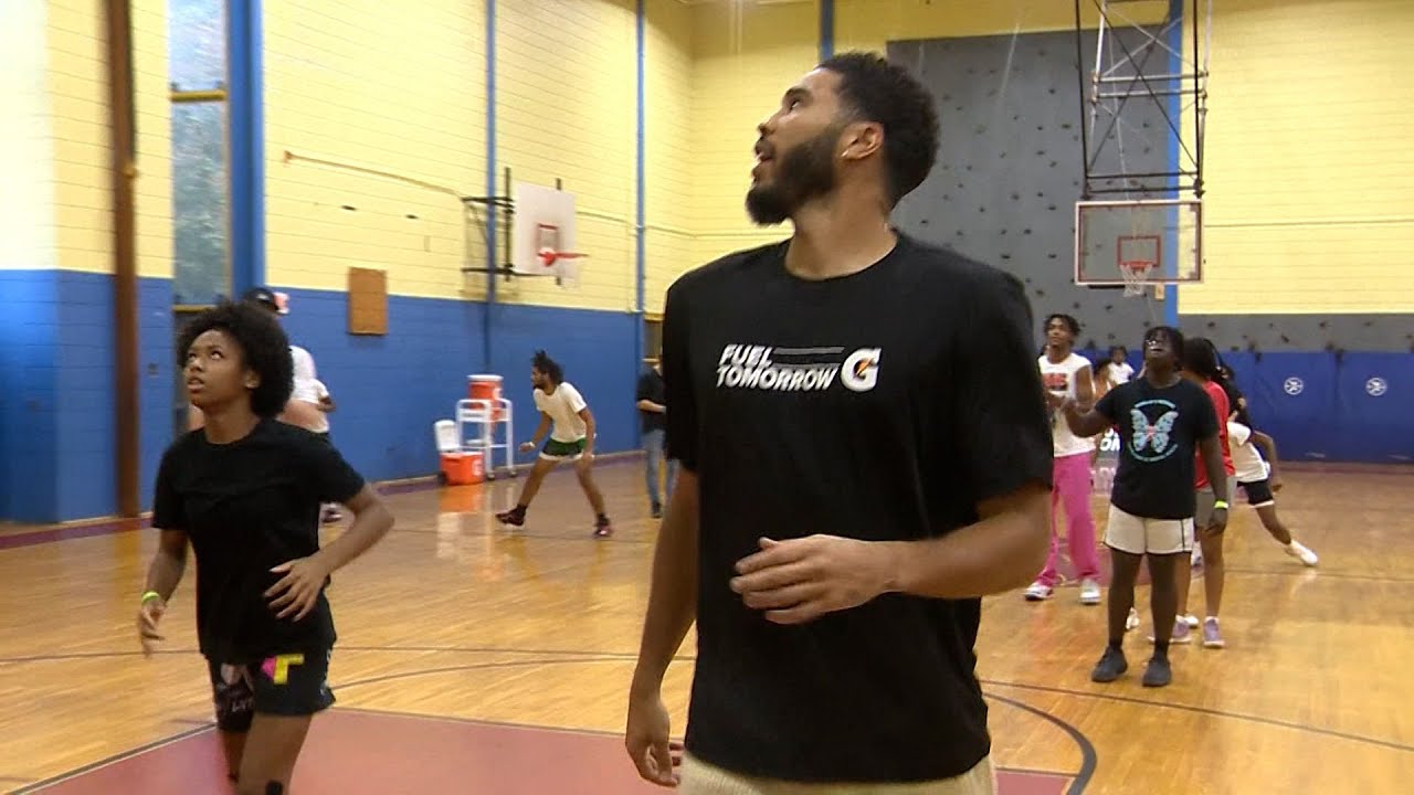 Celtics star Jayson Tatum surprises young athletes in Dorchester