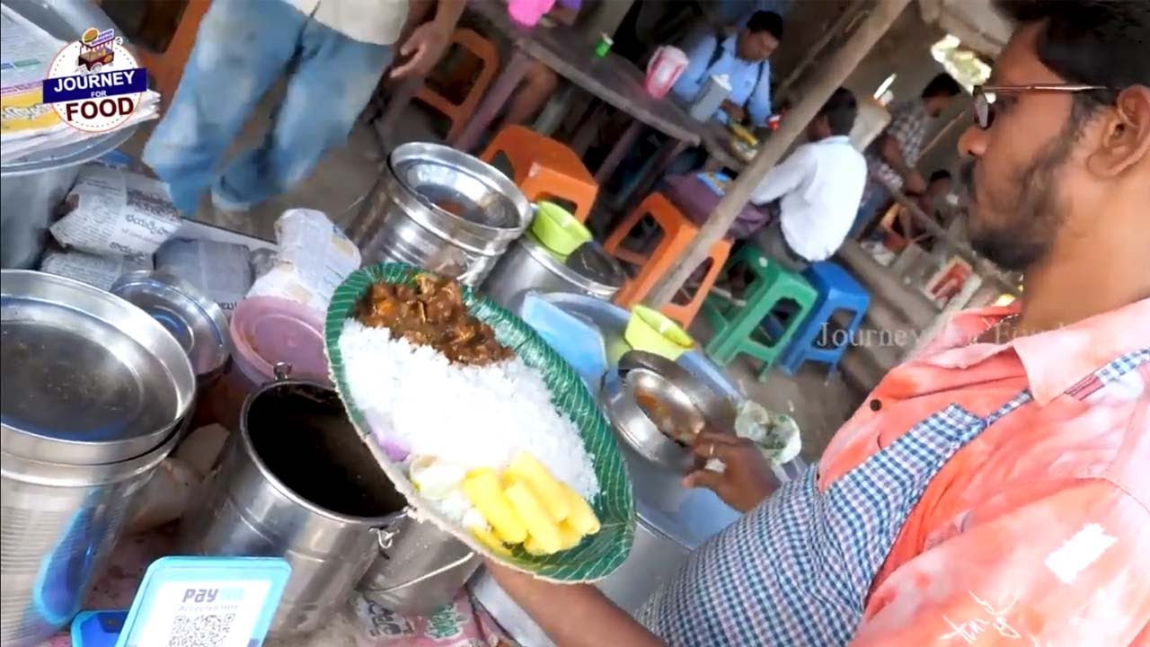 Cheapest RoadSide Unlimited Meals | Indian Street Food | #Journey for food #Vegmeals #NonVegMeals