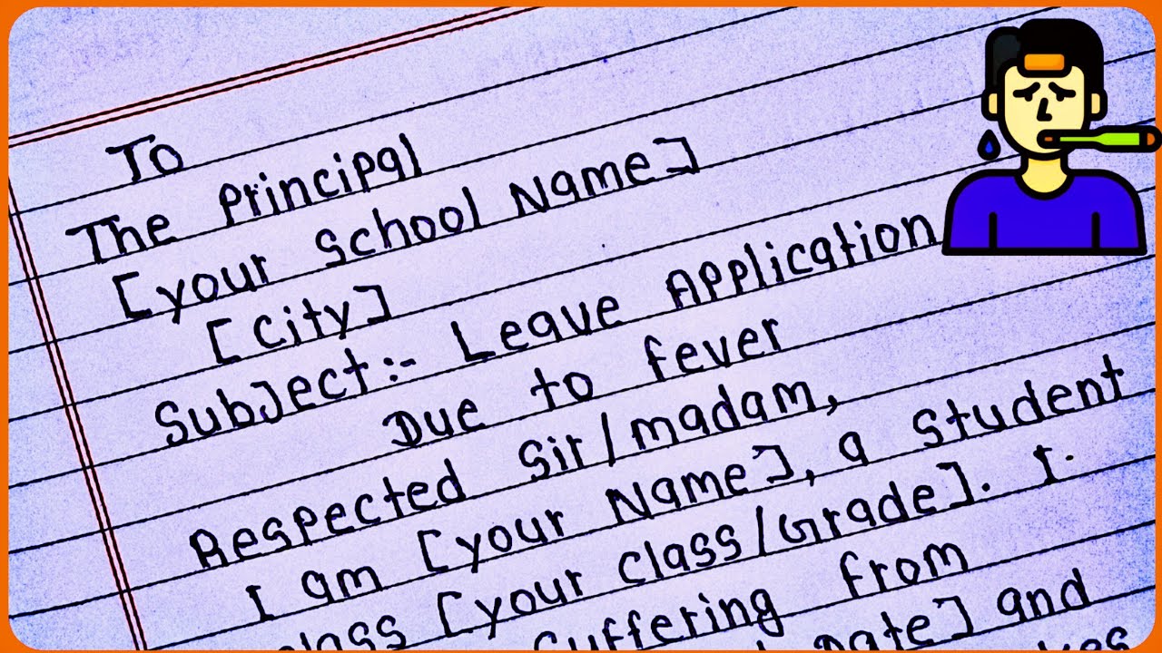 How to Write Leave Application for Fever in English || Leave Application for Fever