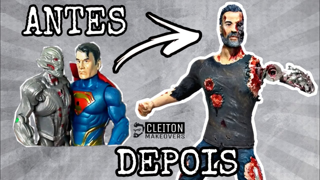 Transformei dois bonecos de camelô no T-800 Exterminador do futuro (Toy makeover)