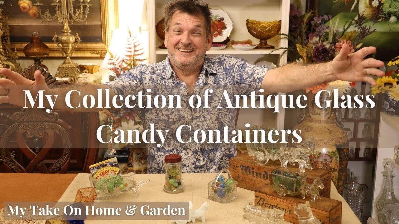 My Collection of Antique Glass Candy Containers!!
