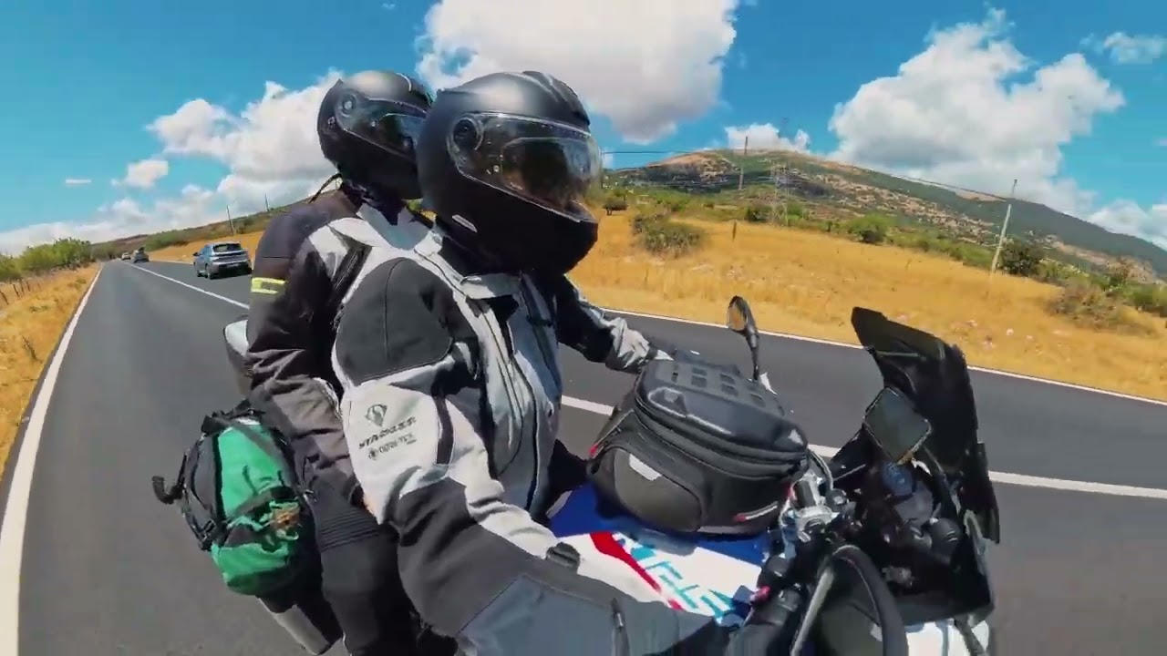 Italy, just for us. My wife and I on BMW GS.