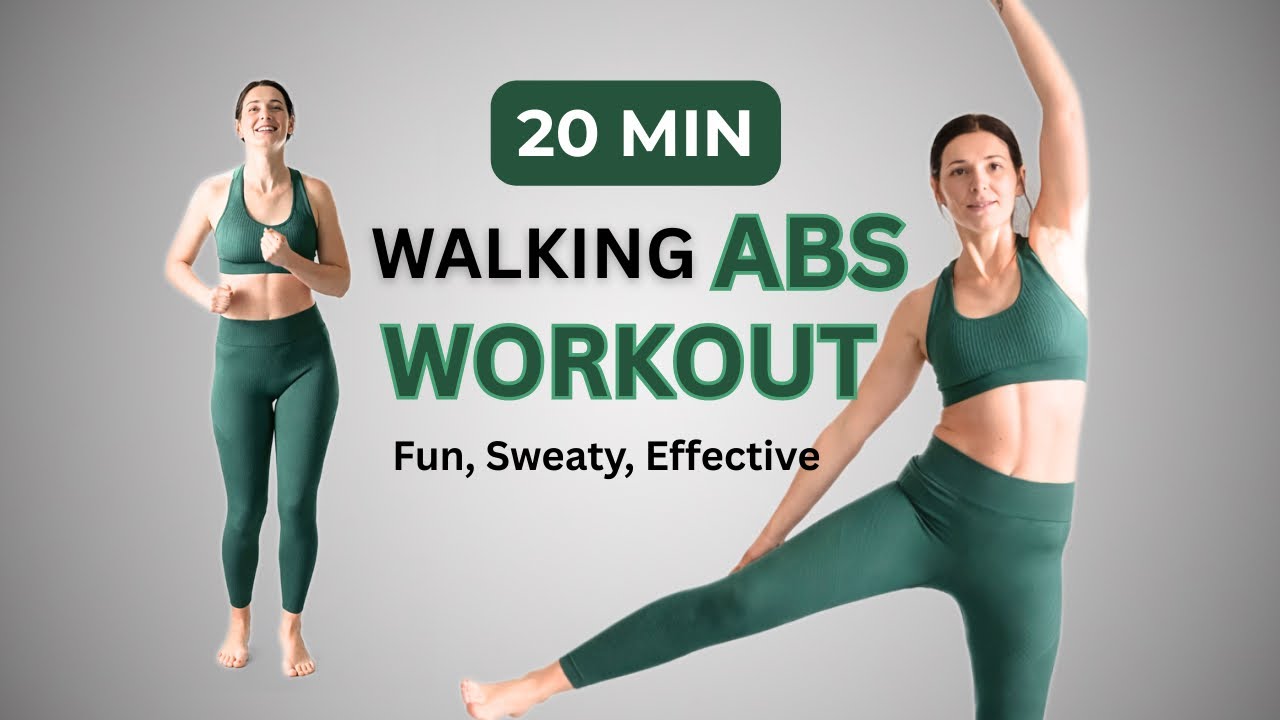 20 Min Walking Abs Workout | At Home Fat Burning