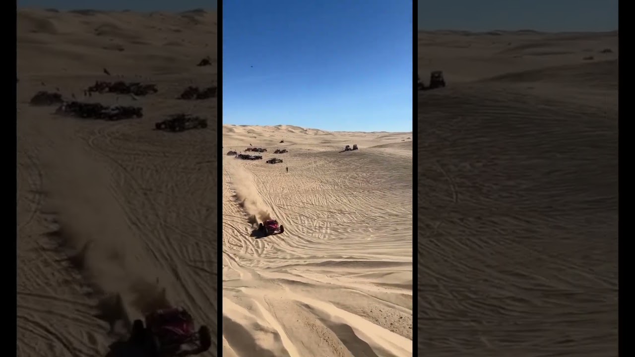 Sand rail crashes in the Glamis Sand Dunes jumping swing set. ￼ Everyone was OK!! No injuries!!