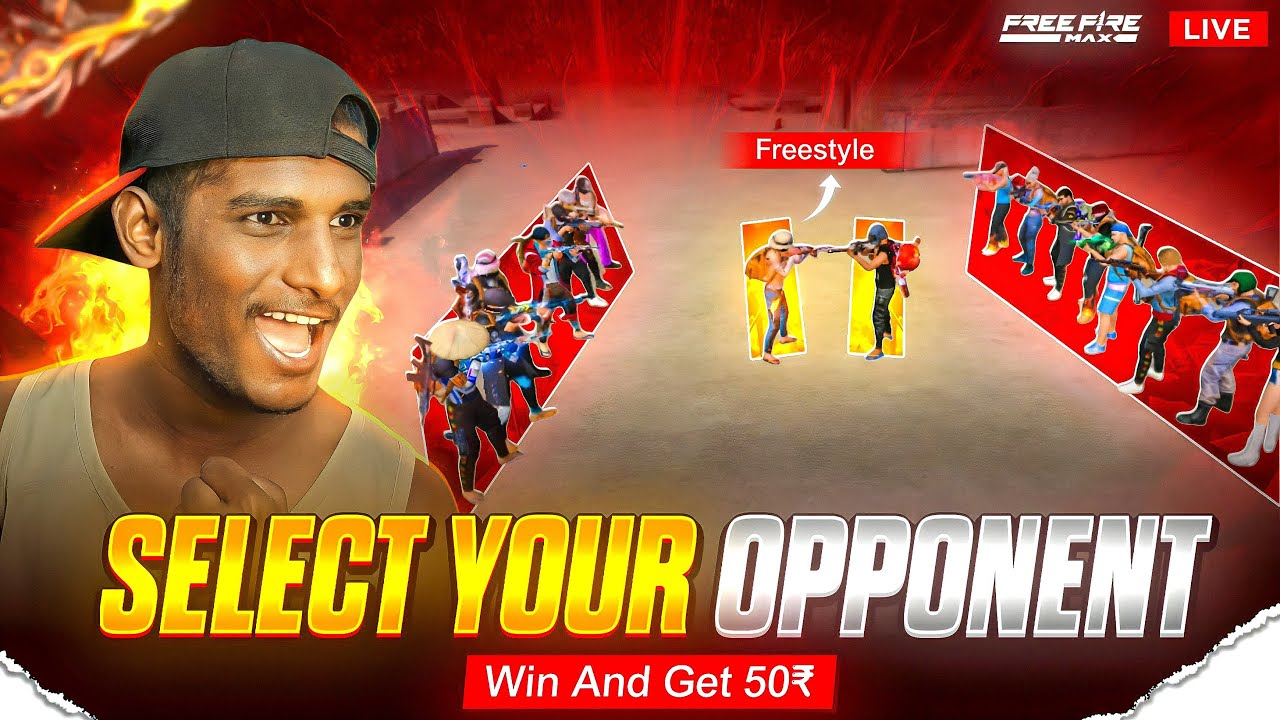 FREESYTLE 1 V 1GIVEAWAY MATCHES SELECT YOUR OPPONENTS #DHANUSHFFGAMER #FFLIVE #GIVEAWAYS