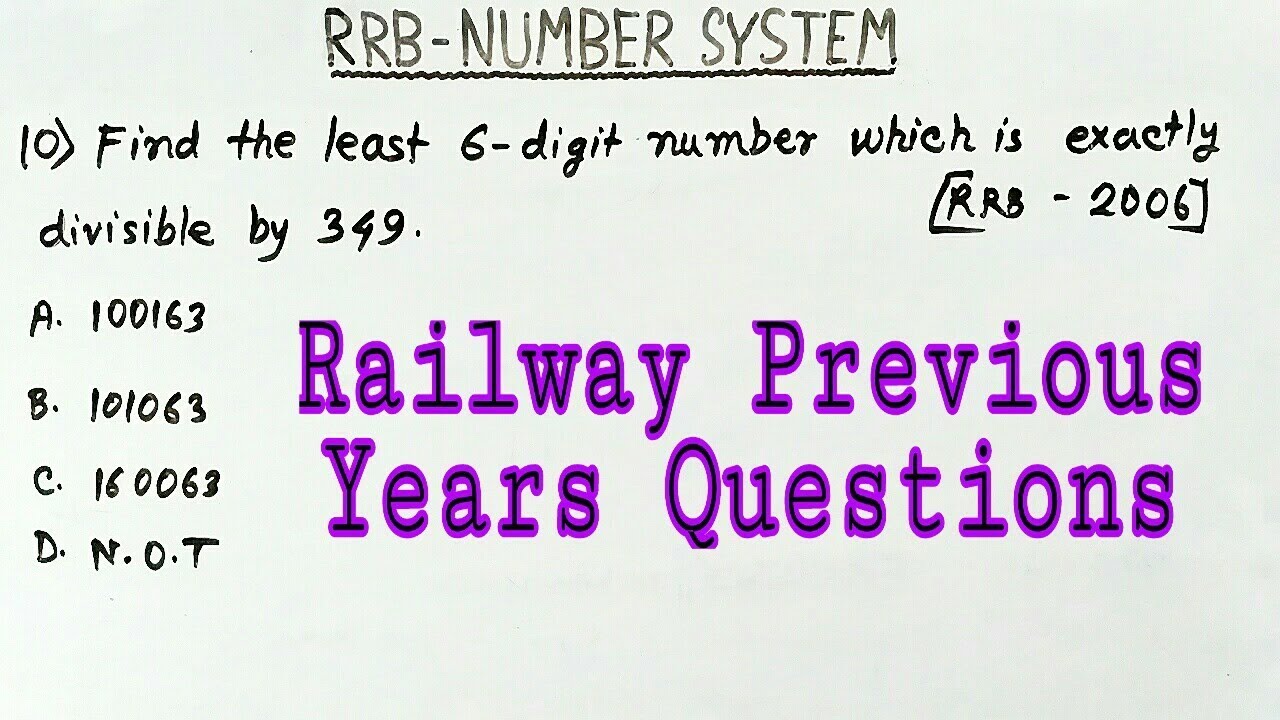 Number System - R.R.B. Previous years Questions (Part 2)