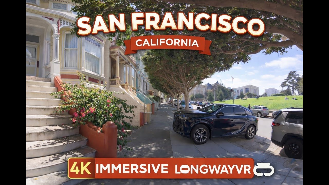 San Francisco Day Walk 🇺🇸 | Historic Hills to Haight-Ashbury | VR180 8K | City Ambience