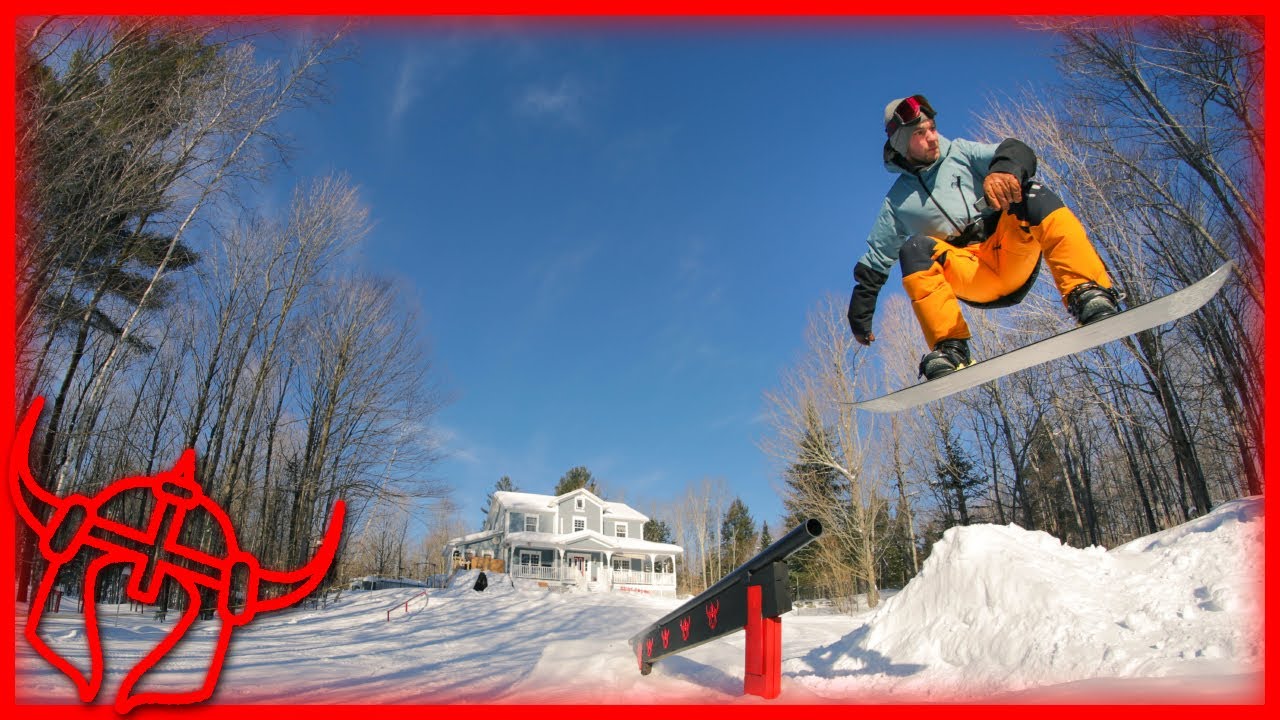 Snowboarding in my homemade snowpark! - GoPro POV