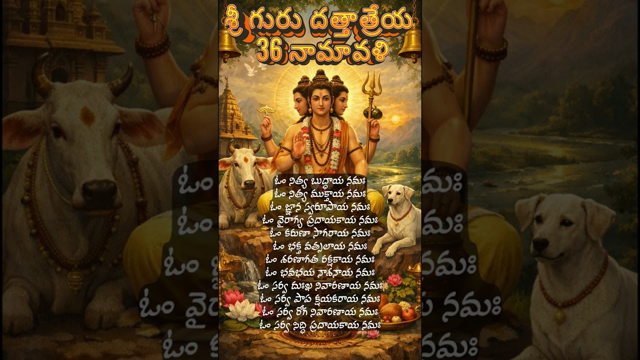 శ్రీ గురు దత్తాత్రేయ 36 నామావళి |  అత్యంత శుభకరం | గురుకృపతో సర్వ సిద్దులు కలుగుతాయి | ప్రశాంత