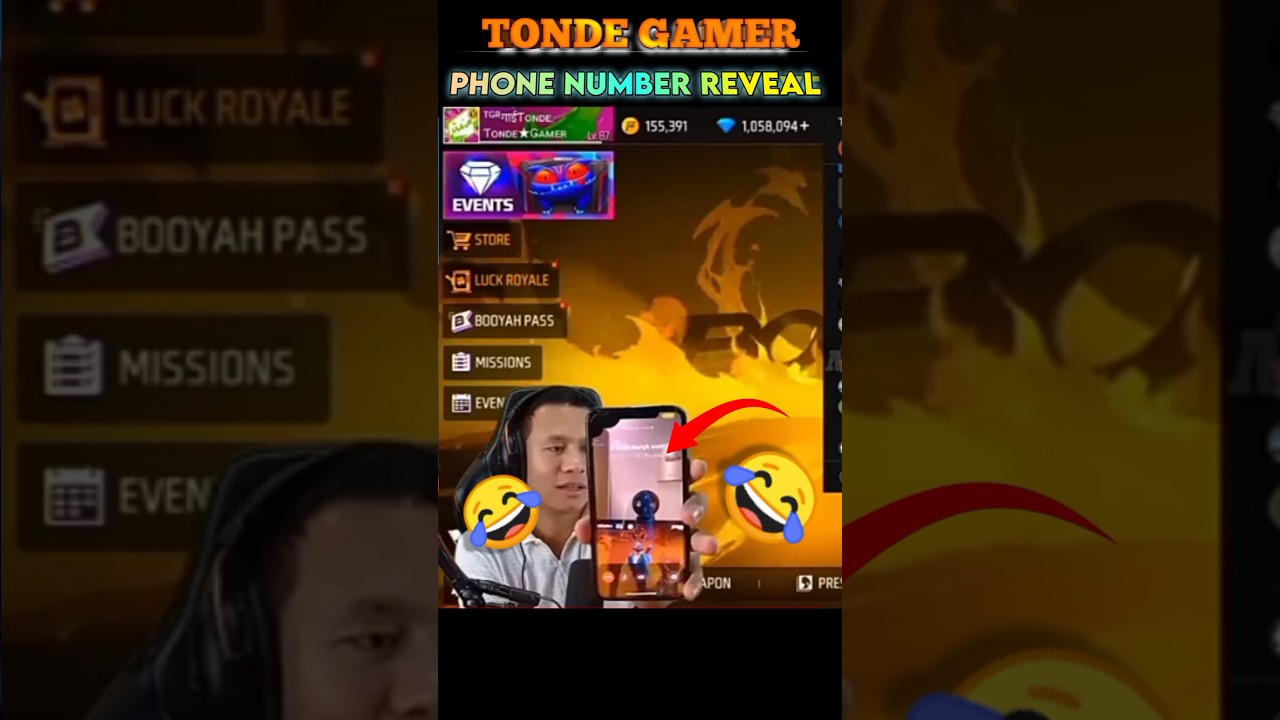 TONDE GAMER PHONE NUMBER REVEAL😲#freefire #shorts