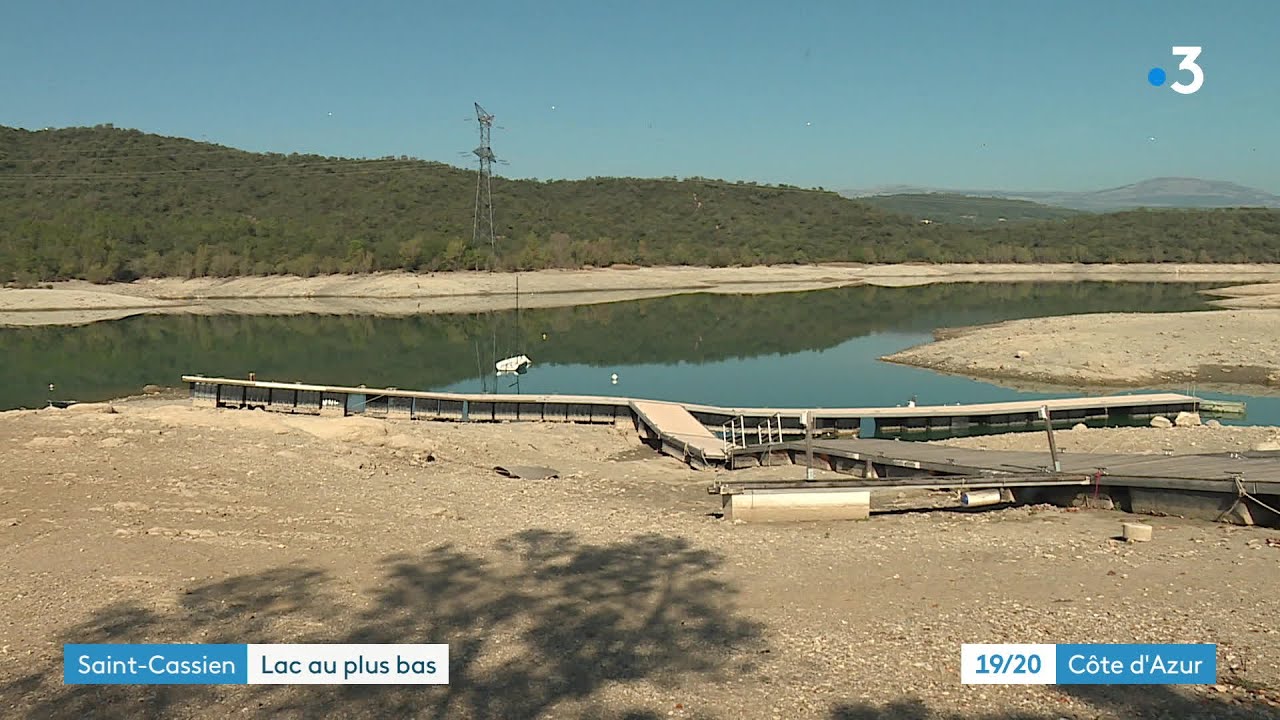 Sécheresse : le manque d'eau du lac de Saint-Cassien inquiète le maire et les habitants