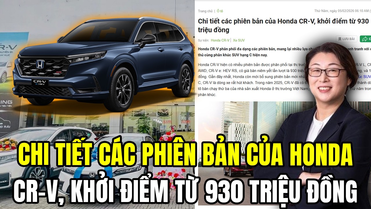 CHI TIẾT CÁC PHIÊN BẢN CỦA HONDA CR-V, KHỞI ĐIỂM TỪ 930 TRIỆU ĐỒNG