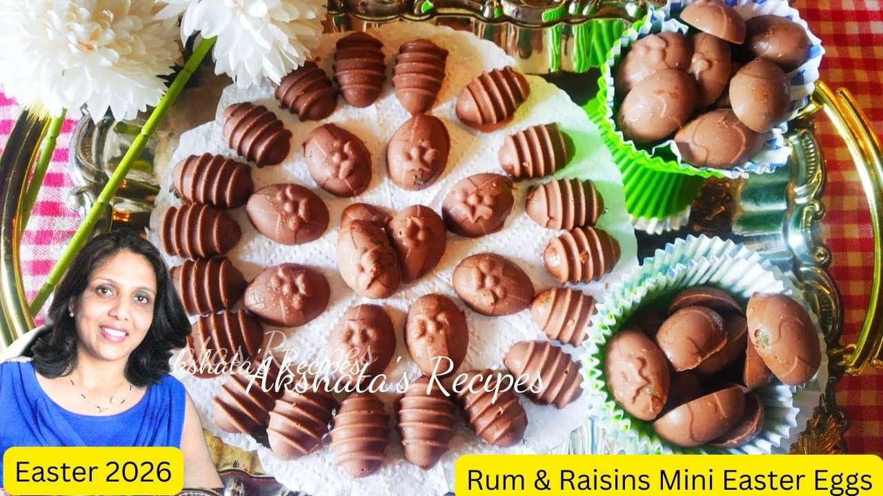 Rum & Raisin Mini Easter eggs|NO COOK|3 INGREDIENTS|EGGLESS@Akshata's Recipes#eastereggs#minieggs