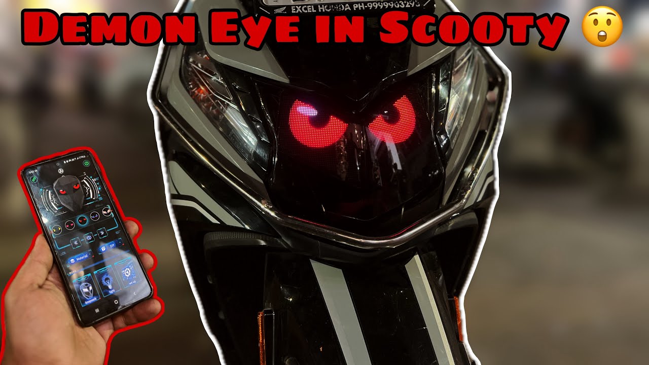Install Demon Eye In Scooty 😲 | Spooky Eyes | Honda Dio Modification | Blinking Eye |