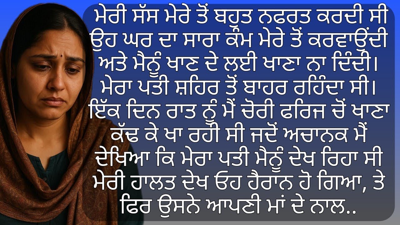 ਮੇਰੀ ਸੱਸ ਮੈਨੂੰ ਭੁੱਖੀ ਰੱਖਦੀ ਤੇ ਕੁੱਟਦੀ  | Punjabi Stories | Punjabi kahani | Punjabi Kahaniya