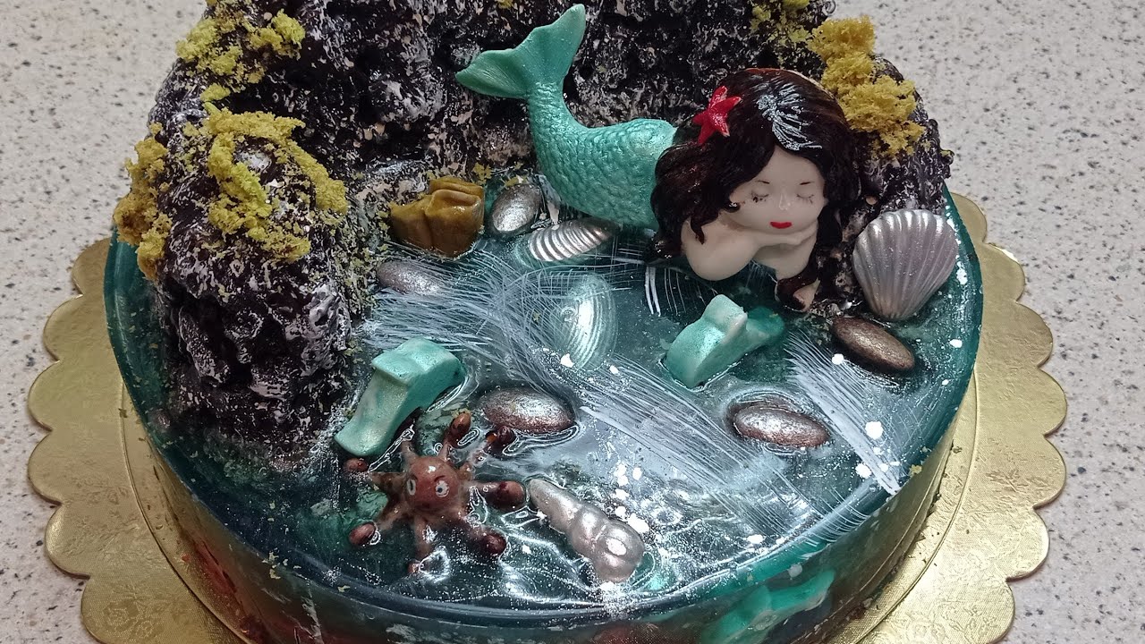 Торт Остров с желе Торт море///Ocean cake