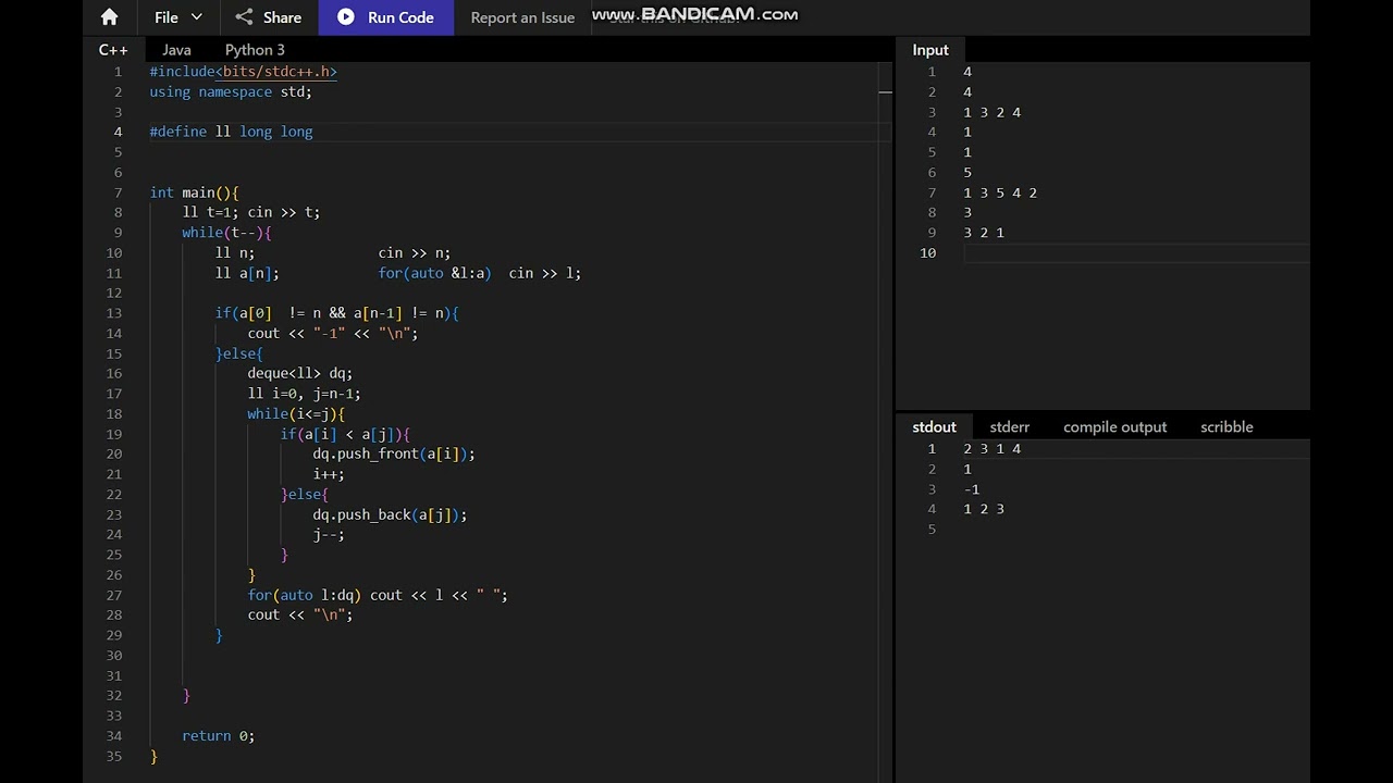 C. Polycarp Recovers the Permutation Solution | Codeforces Round 756 (Div. 3) | 1000 Rating