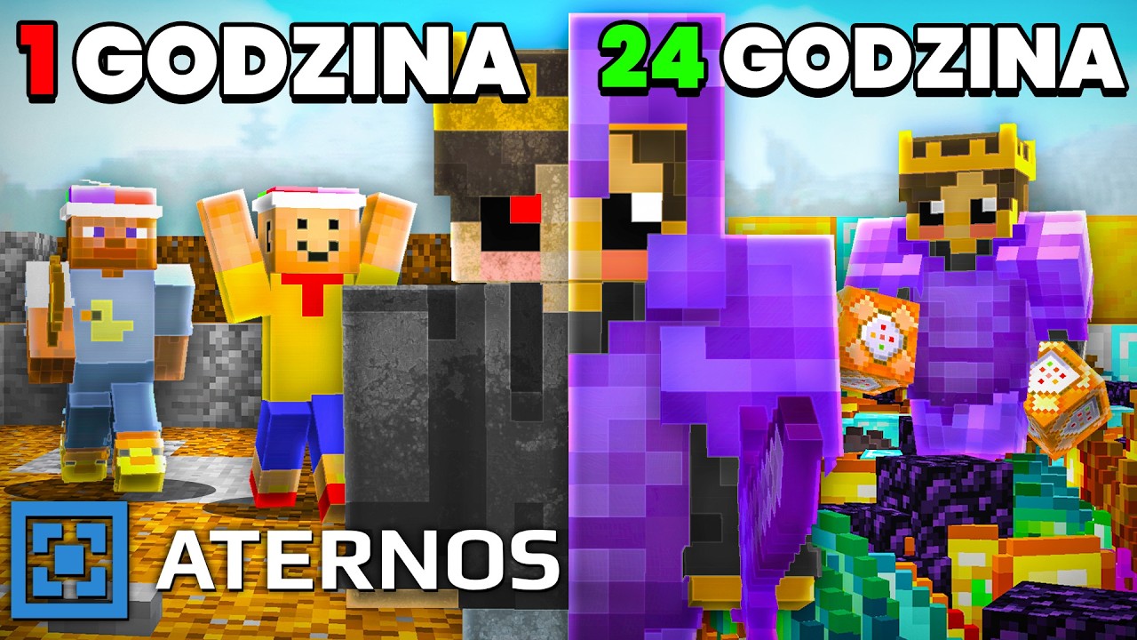 24H na SERWERACH ATERNOS w MINECRAFT