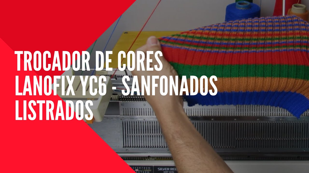 Tricô à máquina Lanofix SK280+SRP60 | Trocador de cores YC6 - Sanfonados Listrados