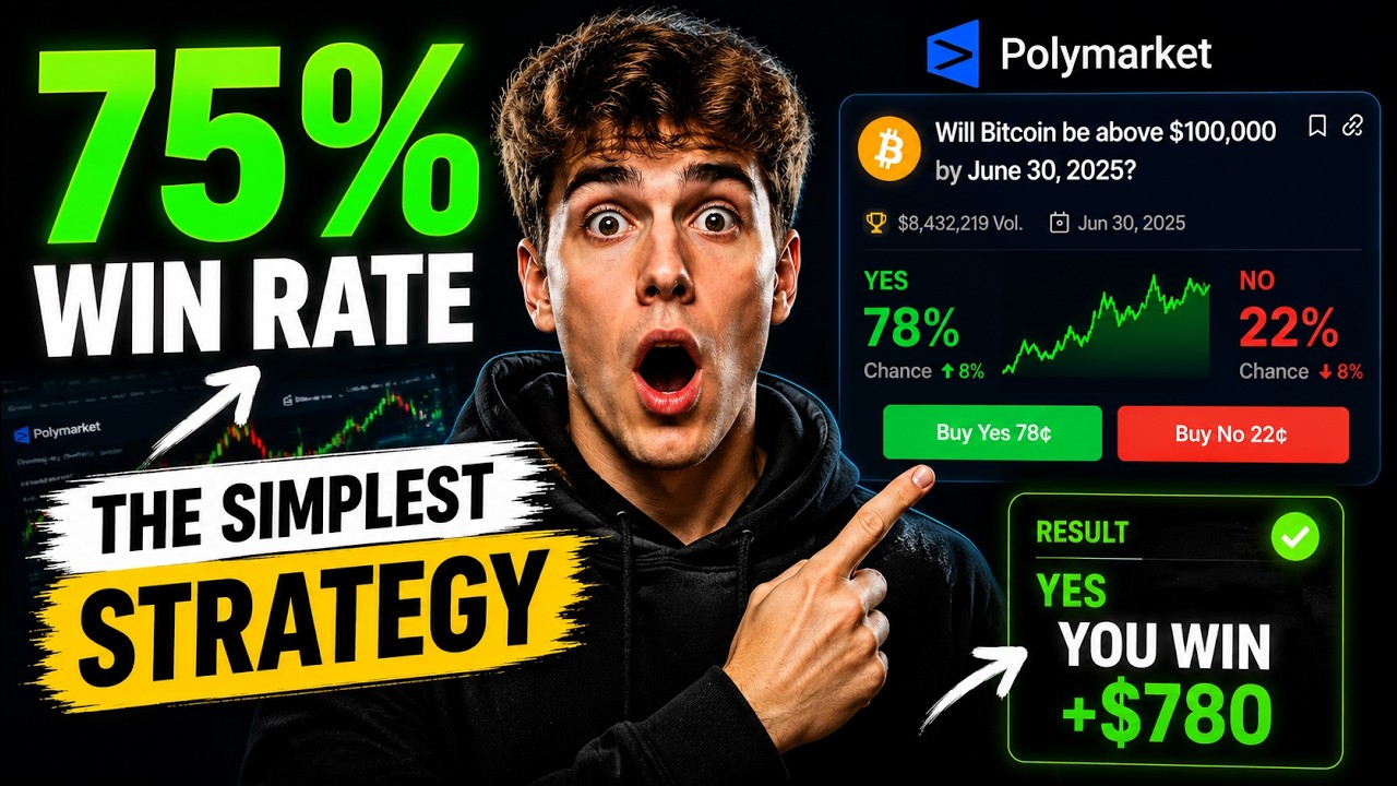 The Simplest Crypto Strategy for Prediction Markets &mdash; 75% Win Rate | Step-by-Step