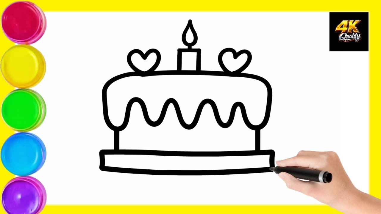 “Cake drawing for Beginners | Easy Step by Step” | By Marker Art YT | Day #34