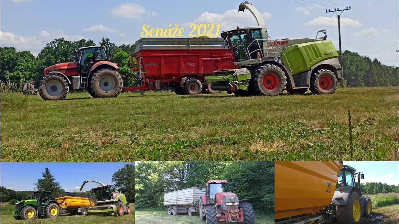 Mokré senáže s Claas Jaguar a zapadlý John Deere 7290R