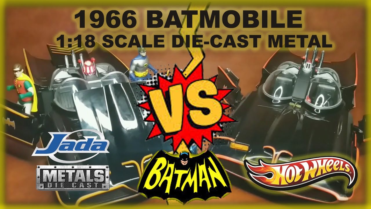 1966 Batmobile Jada  Hotwheels Comparison