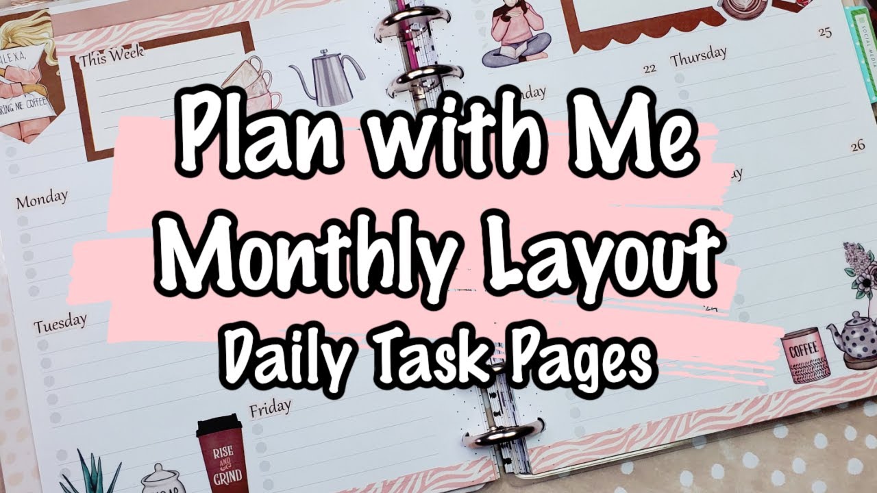 Plan With Me - Daily Task Pages - Happy Planner Monthly Layout - Rongrong Coffee Queen Sticker Book