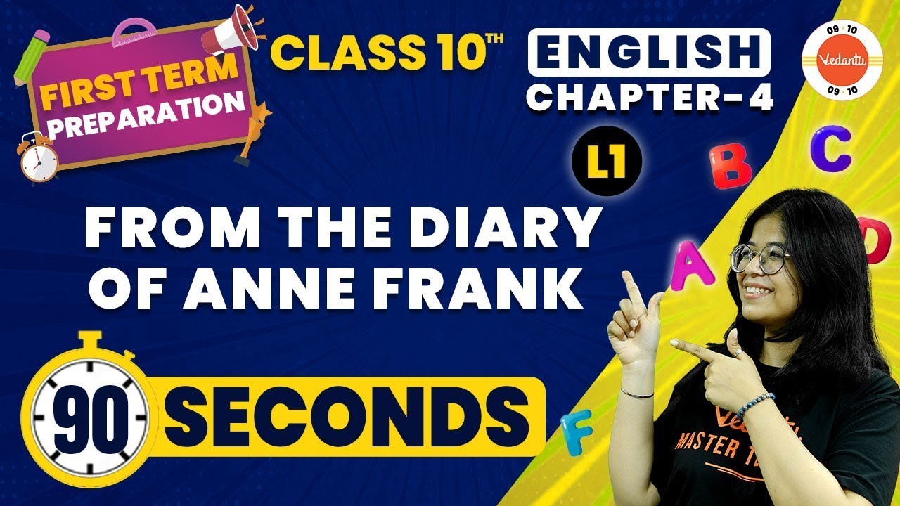 From the Diary of Anne Frank in 90 Seconds | CBSE Class 10 English Chapter 4 |NCERT English Class 10