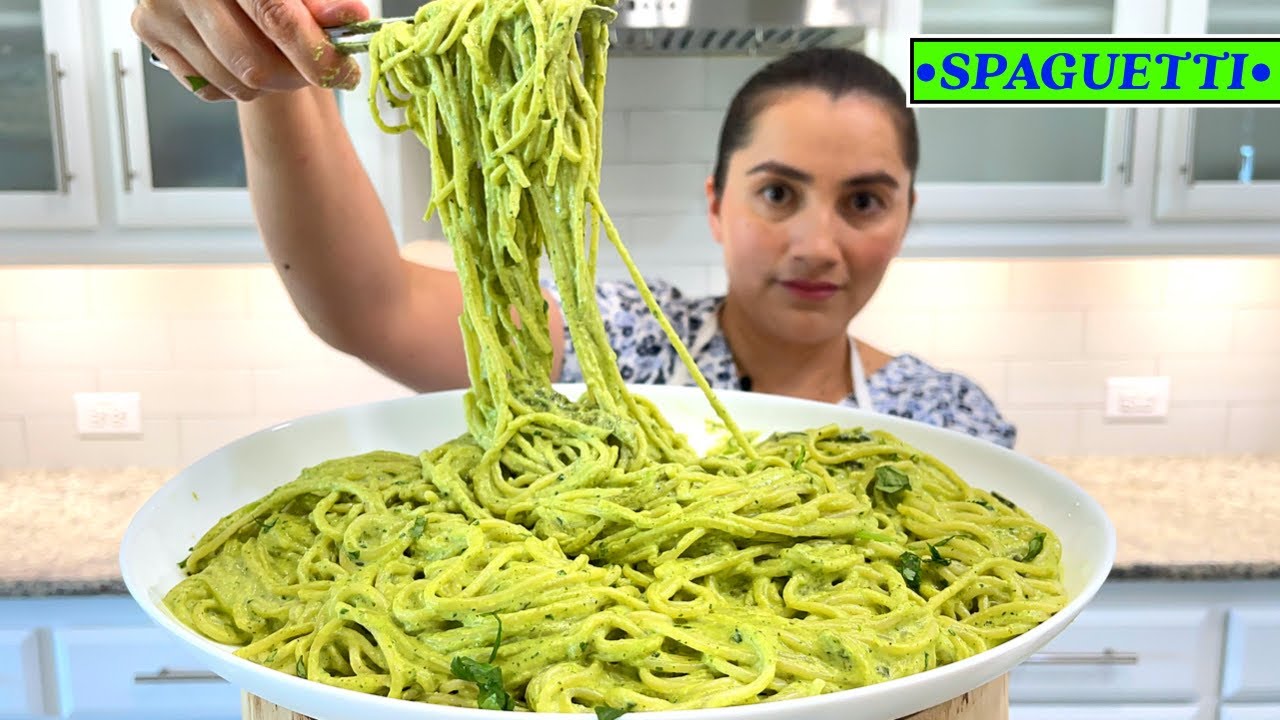 Espagueti verde 😲👌 Necesitas algo rápido y fácil?