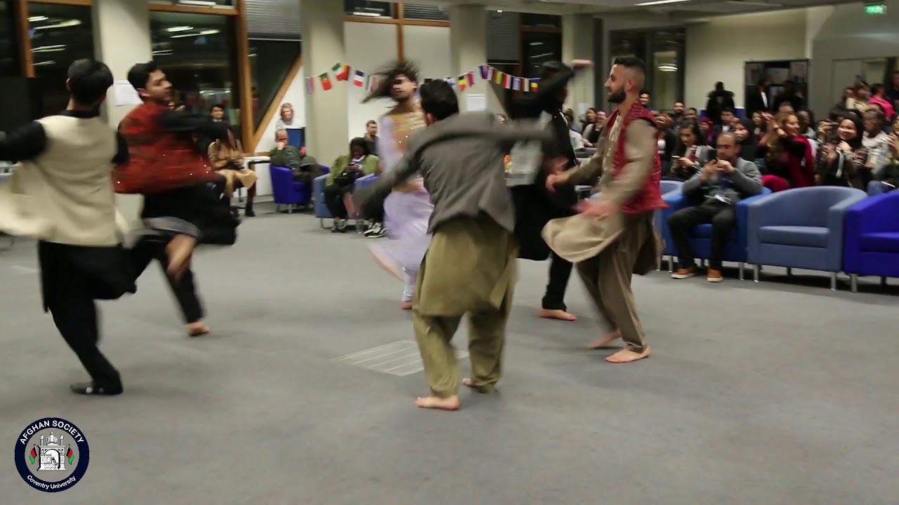 Afghan Students at Coventry University performs the Afghan Traditional Dance Attan, New Attan dance