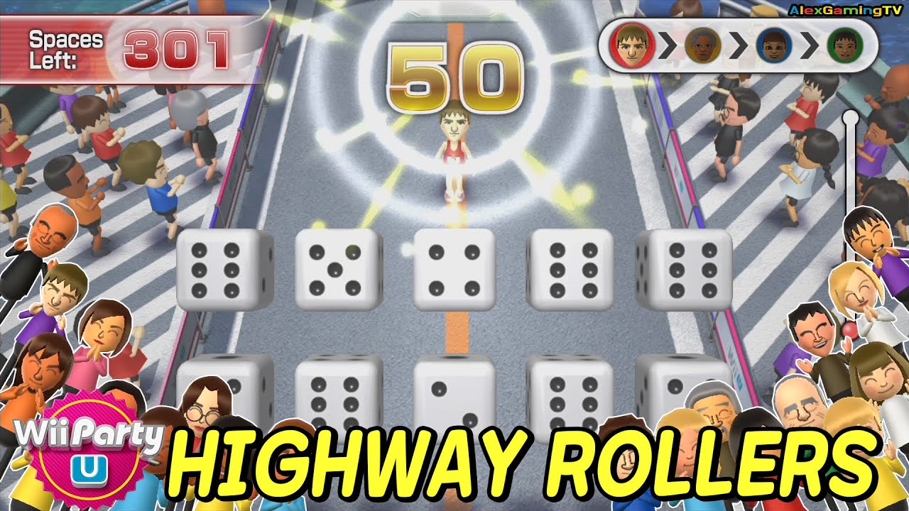Wii Party U - Highway Rollers (Standard com) Pian-Pian vs Mark vs Sho vs Xiuping | AlexGamingTV
