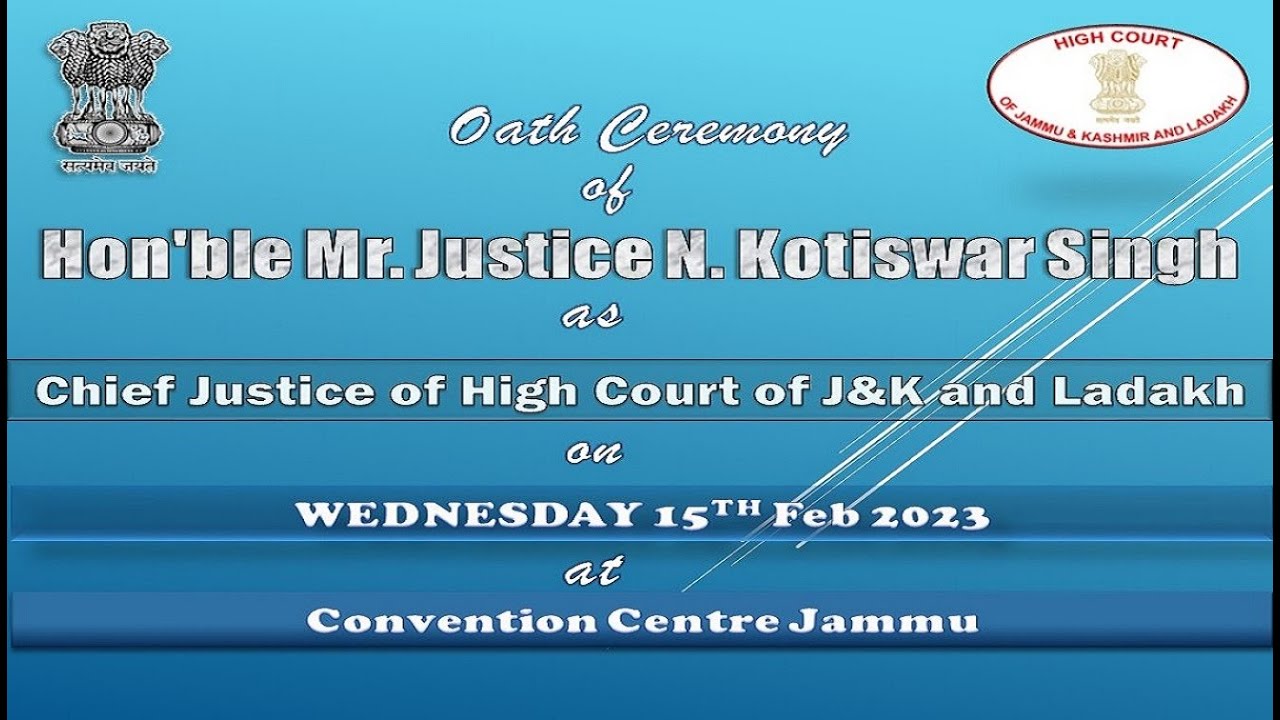 YouTube Link for Live Streaming of the Oath Ceremony of Hon'ble Mr. Justice N. Kotiswar Singh