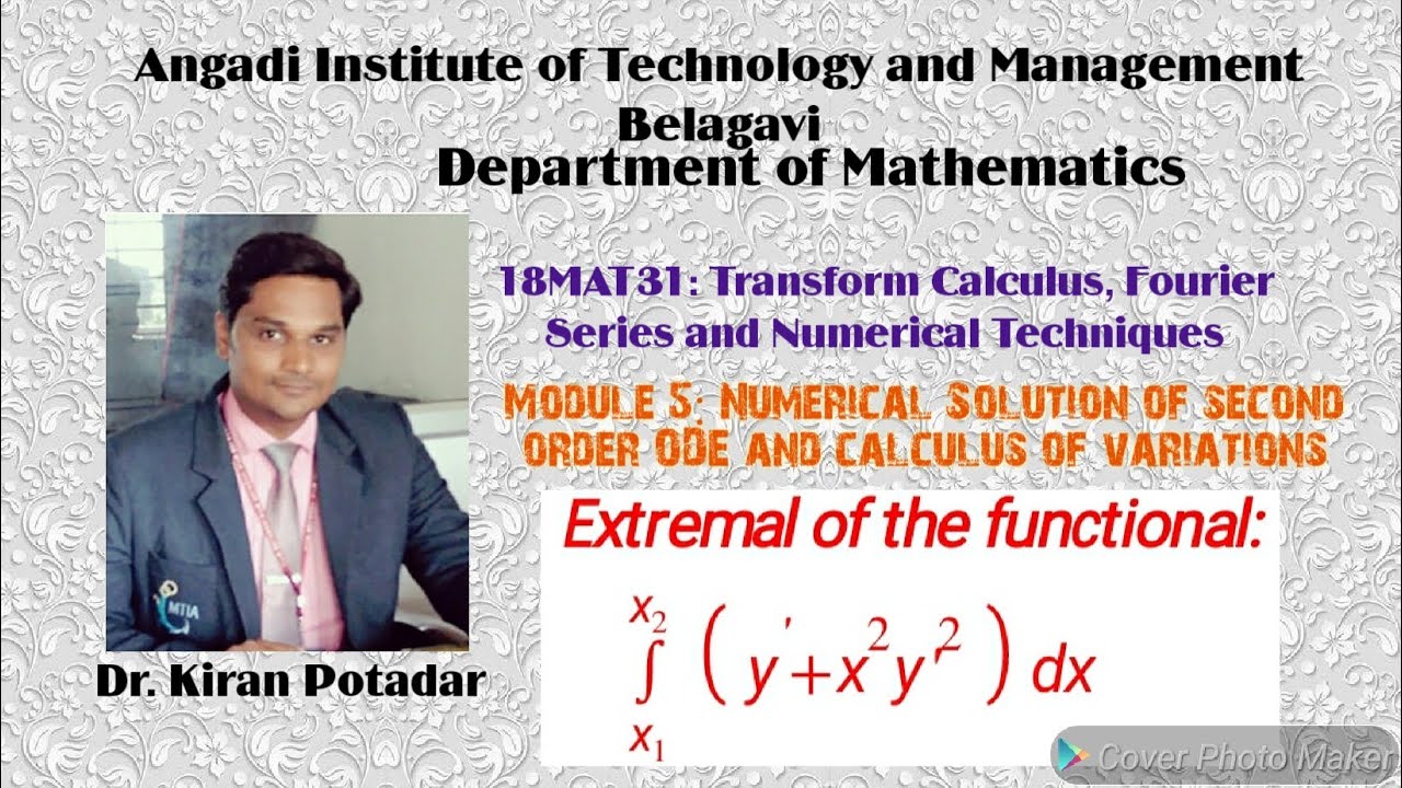 18MAT31: Calculus of Variations: Extremal of the function  ∫(y'+x^2y'^2)dx