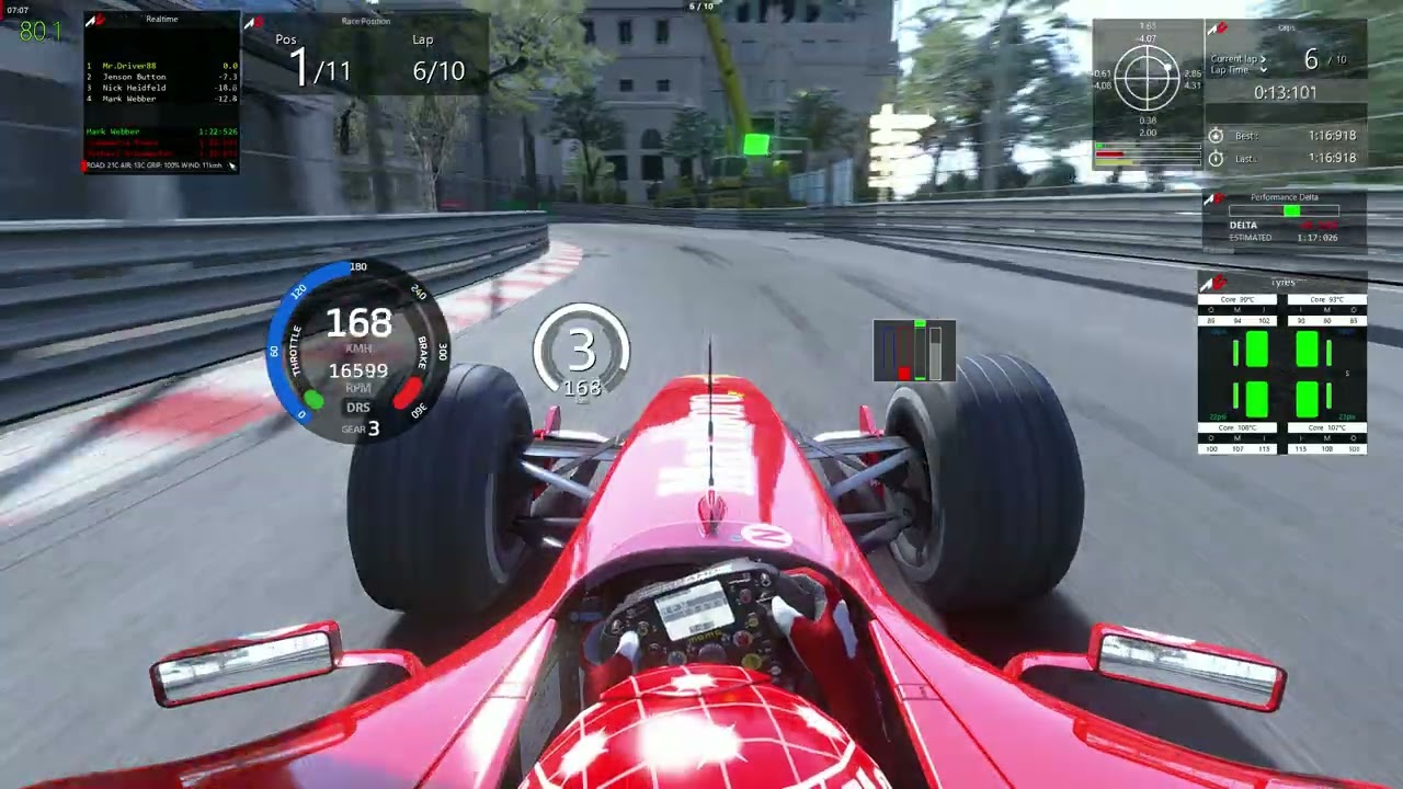 아세토 코르사│모나코 10 Lap Race P5 to P1 페라리 F2004 V10│4K UHD│MOZA R9 V2│PC