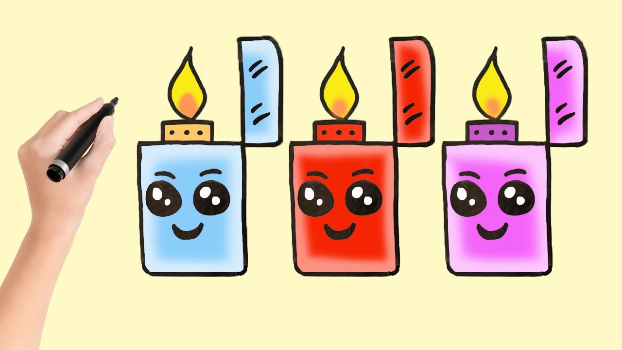 Cute Lighter Kawaii drawing and coloring 