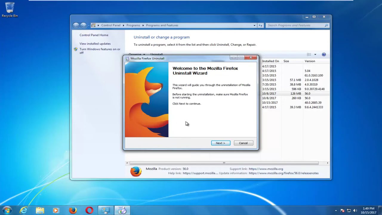 Как удалить программы в Windows 7